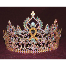 Corona de la tiara del rhinestone de la cinta